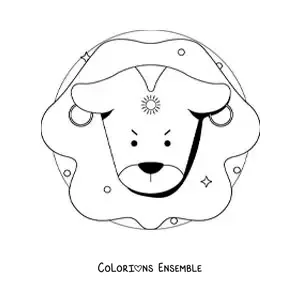 Image à colorier d’un grand lion du Lion animé