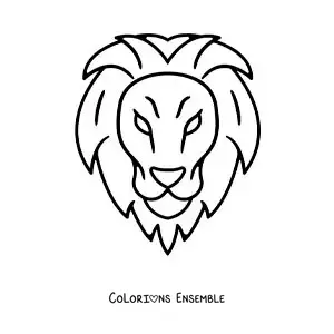 Image à colorier d’un lion du signe du Lion
