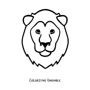 Image à colorier d’un grand lion du signe du Lion