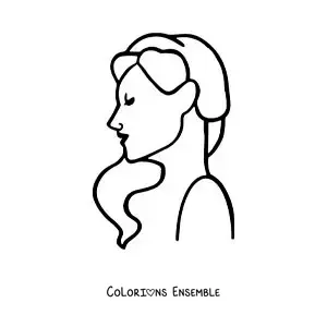 Image à colorier de la femme symbole de la Vierge