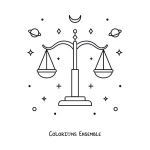 Image à colorier de la constellation de la Balance