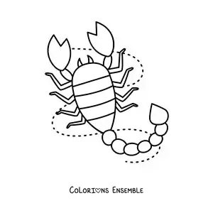 Image à colorier facile du signe du Scorpion animé