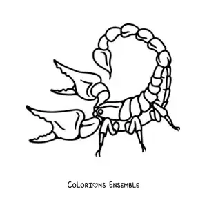 Image à colorier d’un scorpion animé