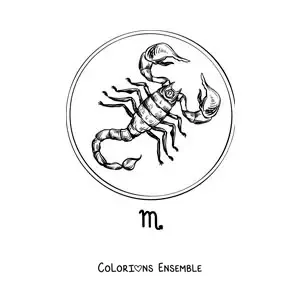 Image à colorier d’un scorpion réaliste du signe du Scorpion