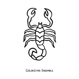 Image à colorier facile d’un scorpion