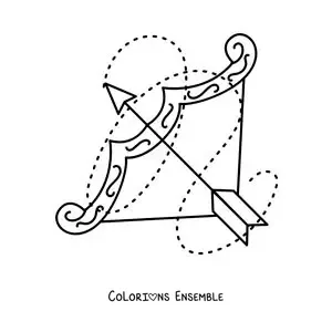 Image à colorier facile du symbole du Sagittaire pour les enfants