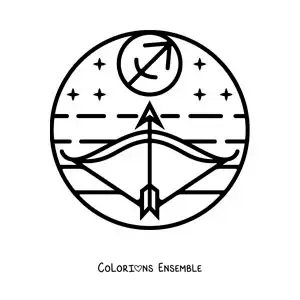Image à colorier facile du symbole du Sagittaire