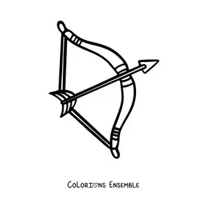 Image à colorier facile d’un arc du Sagittaire