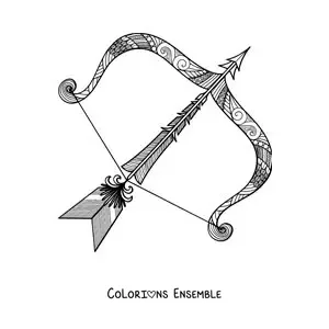 Image à colorier d’un mandala du signe du Sagittaire