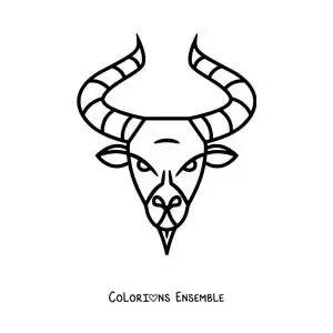 Image à colorier du symbole d’une chèvre