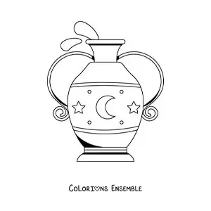 Image à colorier facile d’une cruche d’eau