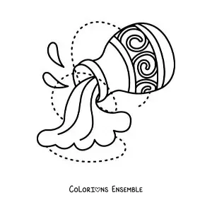 Image à colorier du symbole du signe du Verseau