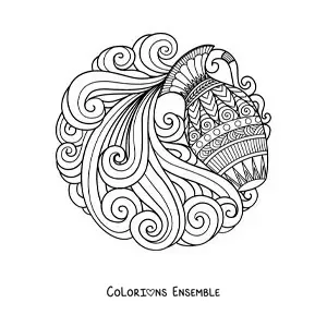 Image à colorier d'un mandala du signe du Verseau