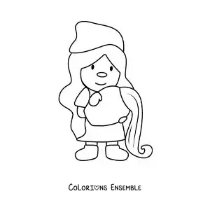 Image à colorier d'un gnome rigolo du signe du Verseau pour les enfants