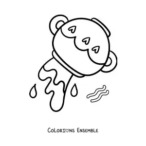 Image à colorier du signe du Verseau version kawaii