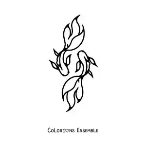 Image à colorier du symbole tout simple des Poissons