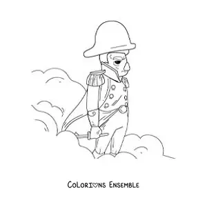 Image à colorier de Napoléon Bonaparte tout mignon en général