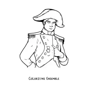 Image à colorier de Napoléon Bonaparte