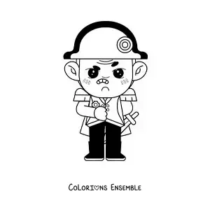 Image à colorier d'un dessin de Napoléon Bonaparte en colère