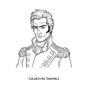 Image à colorier de Simón Bolívar tout mignon