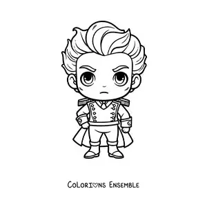 Image à colorier de Simón Bolívar version kawaii