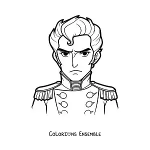 Image à colorier de Simón Bolívar tout mignon pour les enfants