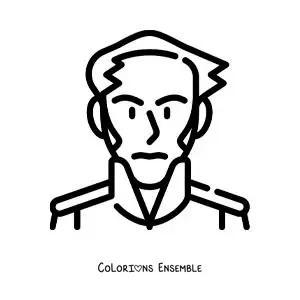 Image à colorier d'un emoji de Simón Bolívar