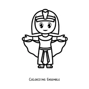 Image à colorier d’un dessin facile de Cléopâtre