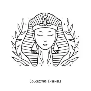 Image à colorier du masque de Cléopâtre
