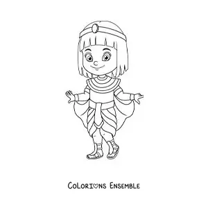 Image à colorier d’un dessin de Cléopâtre