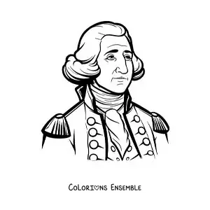 Image à colorier de George Washington version dessin animé