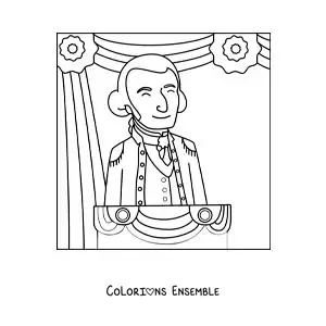 Image à colorier de George Washington, le premier président des États-Unis