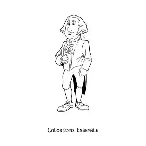 Image à colorier d’un dessin de George Washington