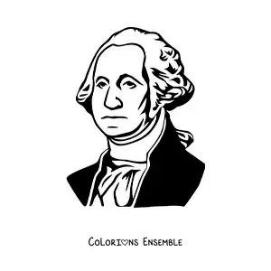 Image à colorier du visage de George Washington