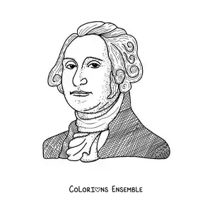 Image à colorier facile de George Washington
