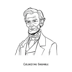 Image à colorier d’Abraham Lincoln de façon réaliste