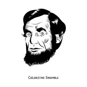 Image à colorier du visage d’Abraham Lincoln