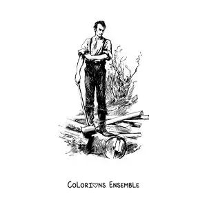 Image à colorier d’Abraham Lincoln coupant un arbre
