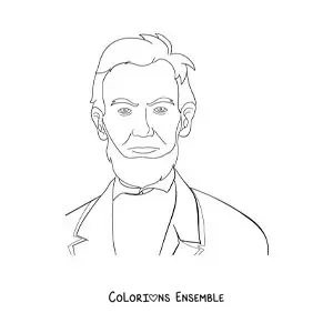 Image à colorier du président Abraham Lincoln