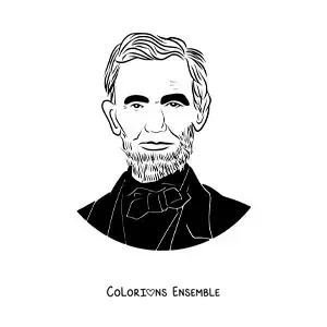 Image à colorier d’un portrait d’Abraham Lincoln
