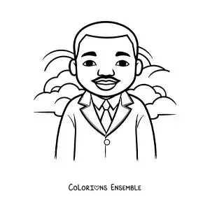 Image à colorier de Martin Luther King version dessin animé