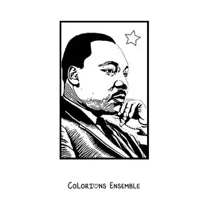 Image à colorier d’un portrait de Martin Luther King