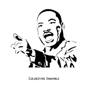 Image à colorier de Martin Luther King en train de parler