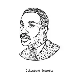 Image à colorier d’un dessin de Martin Luther King