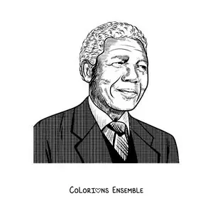 Image à colorier de Nelson Mandela de façon réaliste