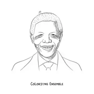 Image à colorier de Nelson Mandela souriant