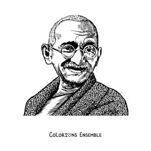 Image à colorier du visage de Mahatma Gandhi