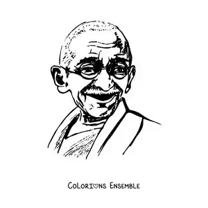 Image à colorier du visage de Gandhi