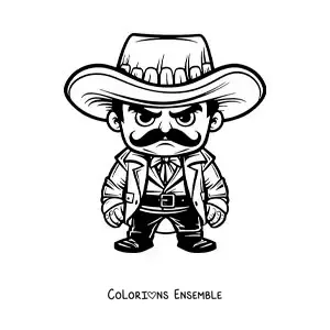 Image à colorier d’un dessin d’Emiliano Zapata
