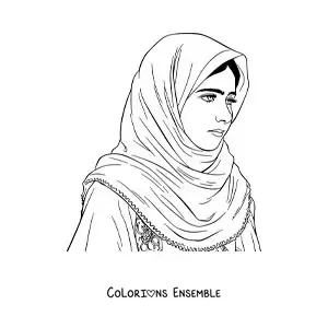 Image à colorier d’un portrait facile de Malala Yousafzai